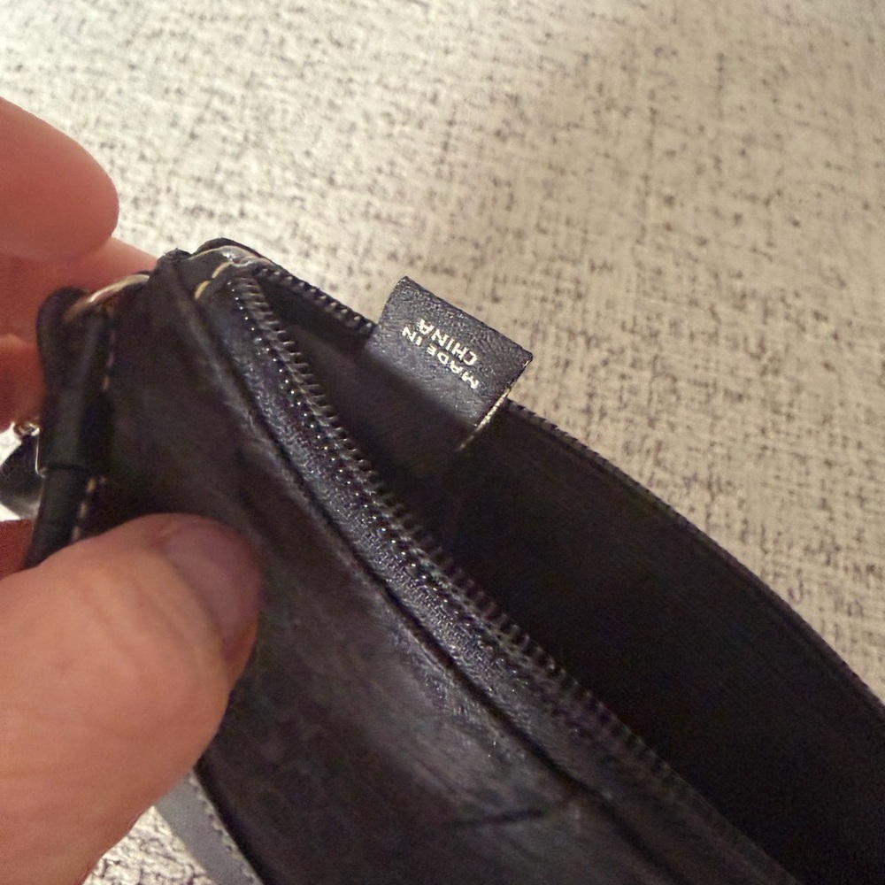 Coach Y2K Black Mini C Jaquard/Leather Wristlet EUC 6x4 - Picture 4 of 7
